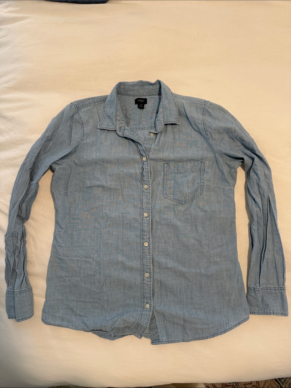 Women's JCrew Factory Light Blue Chambray Button-Up Shirt